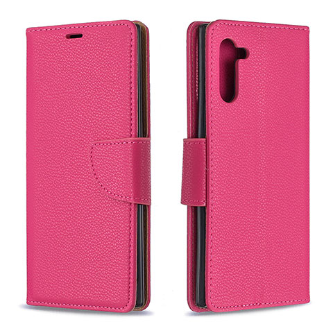 Coque Portefeuille Livre Cuir Etui Clapet B06F pour Samsung Galaxy Note 10 5G Rose Rouge