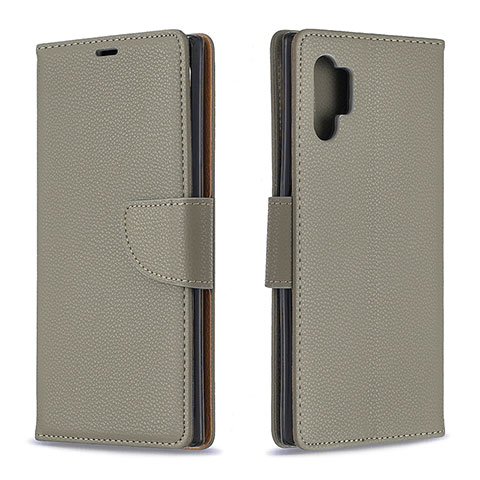 Coque Portefeuille Livre Cuir Etui Clapet B06F pour Samsung Galaxy Note 10 Plus 5G Gris