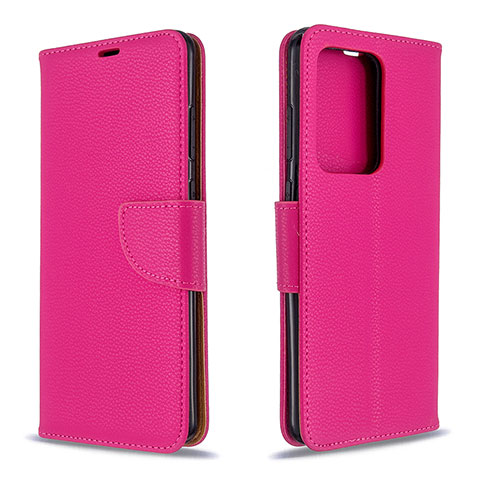 Coque Portefeuille Livre Cuir Etui Clapet B06F pour Samsung Galaxy S20 Plus 5G Rose Rouge