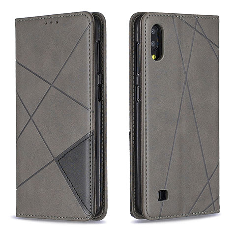 Coque Portefeuille Livre Cuir Etui Clapet B07F pour Samsung Galaxy M10 Gris