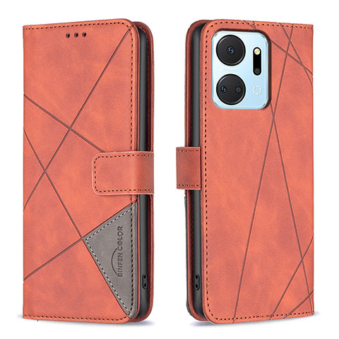 Coque Portefeuille Livre Cuir Etui Clapet B08F pour Huawei Honor X7a Orange