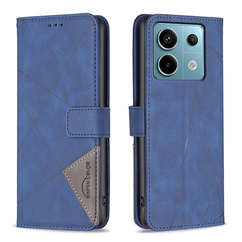 Coque Portefeuille Livre Cuir Etui Clapet B08F pour Xiaomi Redmi Note 13 Pro 5G Bleu