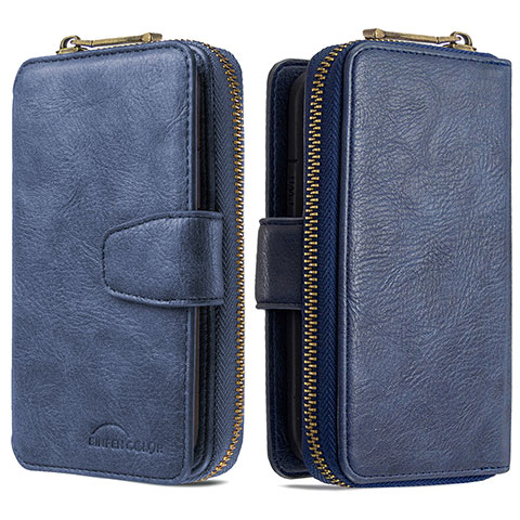 Coque Portefeuille Livre Cuir Etui Clapet B10F pour Samsung Galaxy M40S Bleu