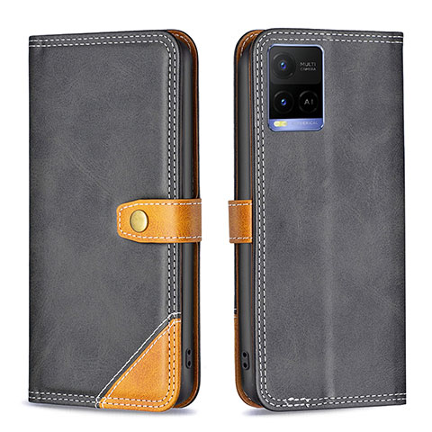 Coque Portefeuille Livre Cuir Etui Clapet B14F pour Vivo Y21e Noir
