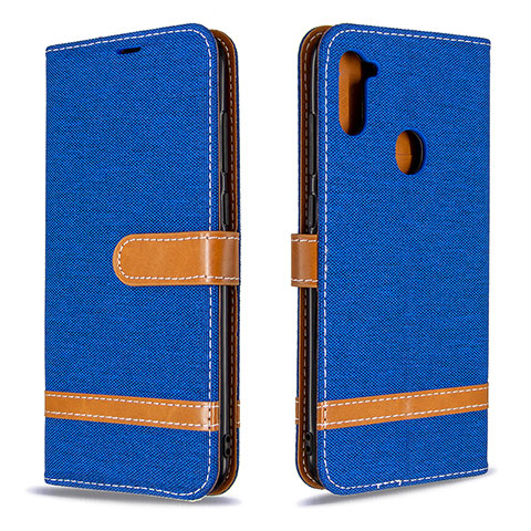 Coque Portefeuille Livre Cuir Etui Clapet B16F pour Samsung Galaxy A11 Bleu