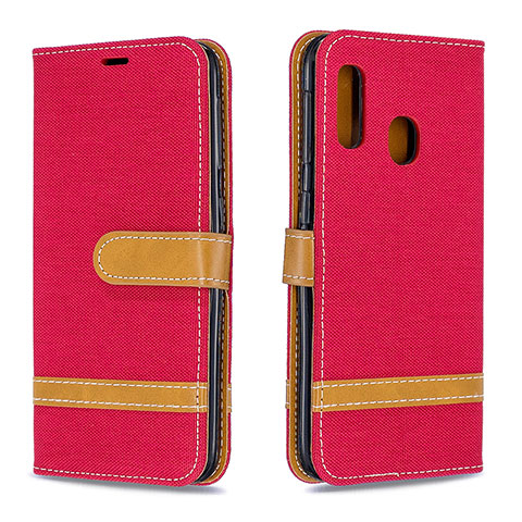 Coque Portefeuille Livre Cuir Etui Clapet B16F pour Samsung Galaxy A20e Rouge