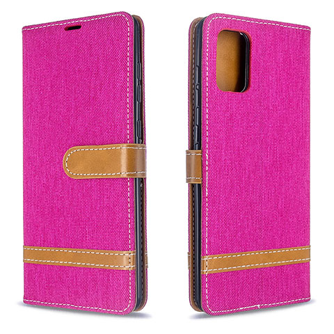 Coque Portefeuille Livre Cuir Etui Clapet B16F pour Samsung Galaxy A71 4G A715 Rose Rouge