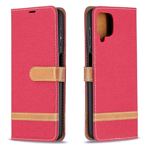 Coque Portefeuille Livre Cuir Etui Clapet B16F pour Samsung Galaxy F12 Rouge