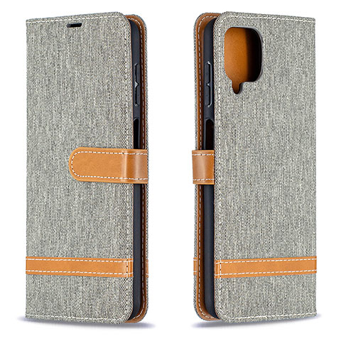 Coque Portefeuille Livre Cuir Etui Clapet B16F pour Samsung Galaxy M12 Gris