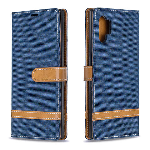 Coque Portefeuille Livre Cuir Etui Clapet B16F pour Samsung Galaxy Note 10 Plus 5G Bleu Royal