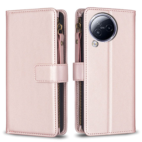 Coque Portefeuille Livre Cuir Etui Clapet B17F pour Xiaomi Civi 3 5G Or Rose