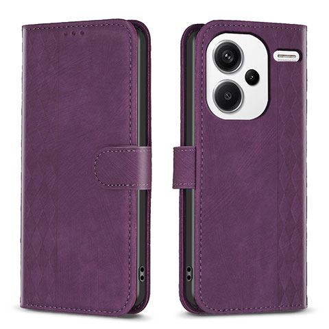 Coque Portefeuille Livre Cuir Etui Clapet B21F pour Xiaomi Redmi Note 13 Pro+ Plus 5G Violet