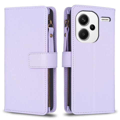 Coque Portefeuille Livre Cuir Etui Clapet B22F pour Xiaomi Redmi Note 13 Pro+ Plus 5G Violet Clair