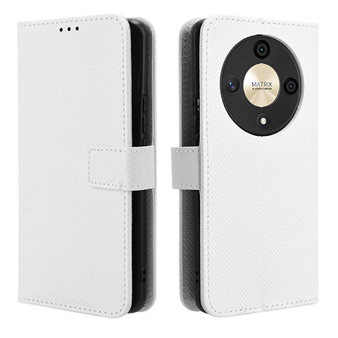 Coque Portefeuille Livre Cuir Etui Clapet BY1 pour Huawei Honor Magic6 Lite 5G Blanc