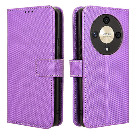 Coque Portefeuille Livre Cuir Etui Clapet BY1 pour Huawei Honor X9b 5G Violet