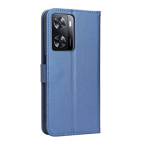 Coque Portefeuille Livre Cuir Etui Clapet BY1 pour Oppo A57 4G Bleu