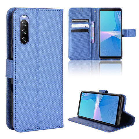 Coque Portefeuille Livre Cuir Etui Clapet BY1 pour Sony Xperia 10 III Bleu