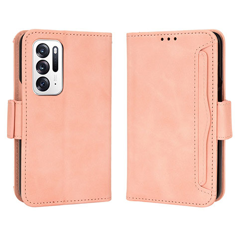 Coque Portefeuille Livre Cuir Etui Clapet BY3 pour Oppo Find N 5G Rose
