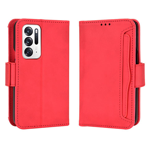 Coque Portefeuille Livre Cuir Etui Clapet BY3 pour Oppo Find N 5G Rouge