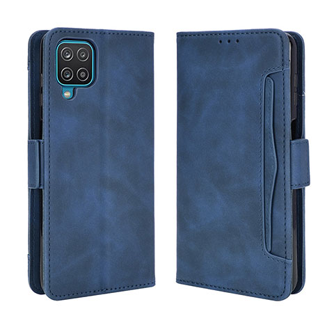 Coque Portefeuille Livre Cuir Etui Clapet BY3 pour Samsung Galaxy A12 Bleu