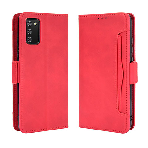Coque Portefeuille Livre Cuir Etui Clapet BY3 pour Samsung Galaxy M02s Rouge
