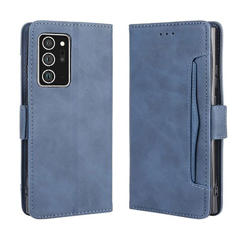 Coque Portefeuille Livre Cuir Etui Clapet BY3 pour Samsung Galaxy Note 20 Ultra 5G Bleu