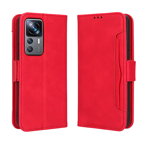 Coque Portefeuille Livre Cuir Etui Clapet BY3 pour Xiaomi Mi 12T Pro 5G Rouge