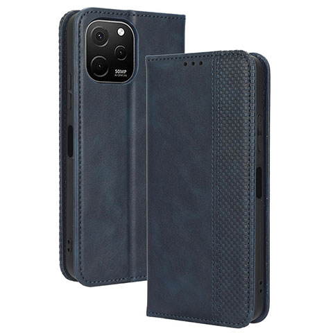 Coque Portefeuille Livre Cuir Etui Clapet BY4 pour Huawei Nova Y61 Bleu