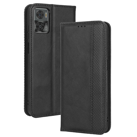 Coque Portefeuille Livre Cuir Etui Clapet BY4 pour Motorola Moto E22 Noir