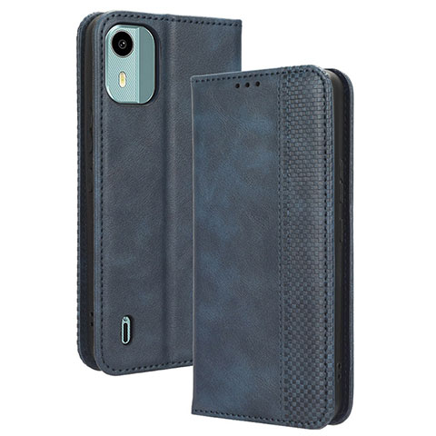 Coque Portefeuille Livre Cuir Etui Clapet BY4 pour Nokia C12 Bleu