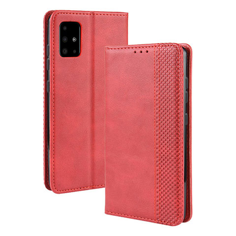 Coque Portefeuille Livre Cuir Etui Clapet BY4 pour Samsung Galaxy M51 Rouge
