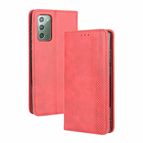 Coque Portefeuille Livre Cuir Etui Clapet BY4 pour Samsung Galaxy S20 FE 5G Rouge