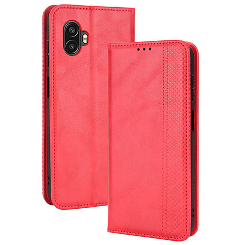 Coque Portefeuille Livre Cuir Etui Clapet BY4 pour Samsung Galaxy XCover 6 Pro 5G Rouge