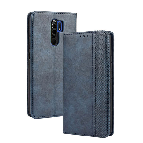 Coque Portefeuille Livre Cuir Etui Clapet BY4 pour Xiaomi Poco M2 Bleu