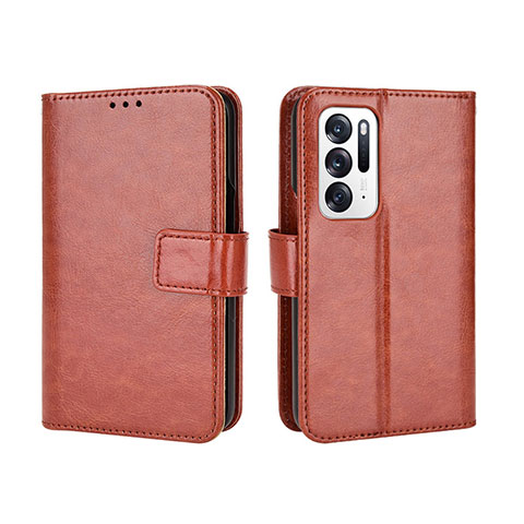 Coque Portefeuille Livre Cuir Etui Clapet BY5 pour Oppo Find N 5G Marron