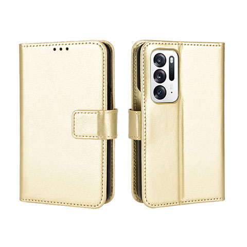 Coque Portefeuille Livre Cuir Etui Clapet BY5 pour Oppo Find N 5G Or