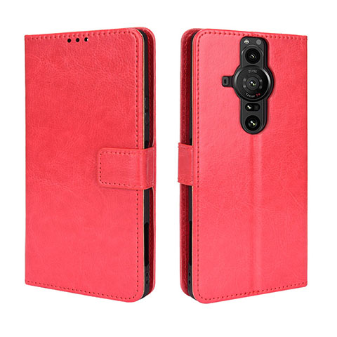 Coque Portefeuille Livre Cuir Etui Clapet BY5 pour Sony Xperia PRO-I Rouge