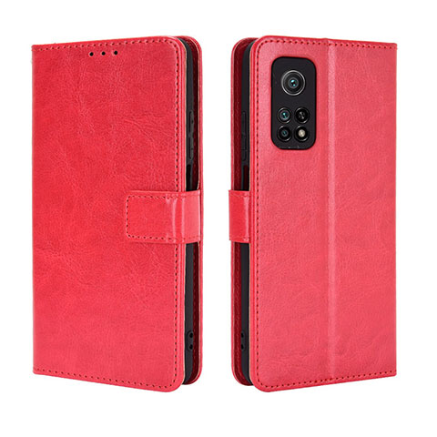 Coque Portefeuille Livre Cuir Etui Clapet BY5 pour Xiaomi Mi 10T Pro 5G Rouge