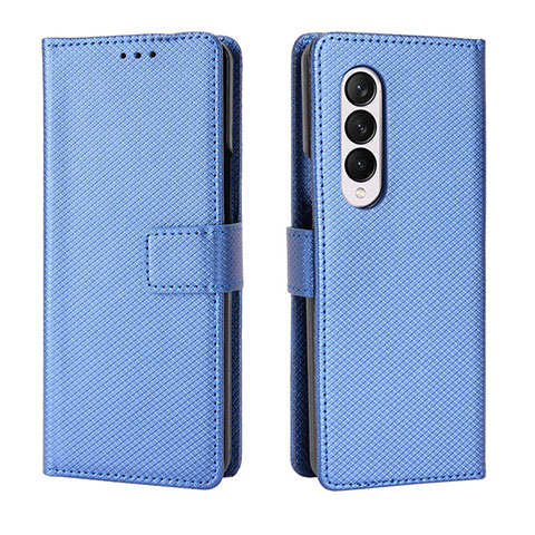 Coque Portefeuille Livre Cuir Etui Clapet BY6 pour Samsung Galaxy Z Fold4 5G Bleu