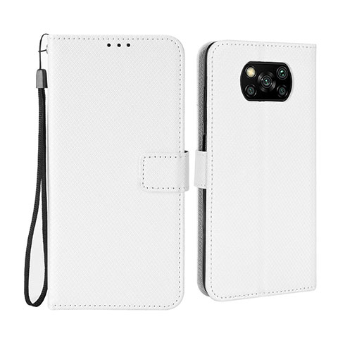 Coque Portefeuille Livre Cuir Etui Clapet BY6 pour Xiaomi Poco X3 NFC Blanc