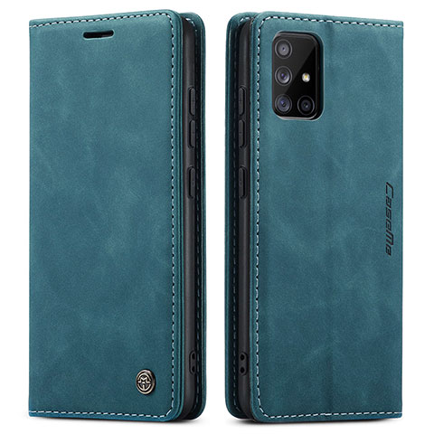 Coque Portefeuille Livre Cuir Etui Clapet C01S pour Samsung Galaxy A51 5G Bleu