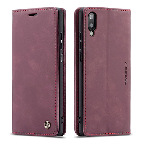 Coque Portefeuille Livre Cuir Etui Clapet C01S pour Samsung Galaxy M10 Vin Rouge