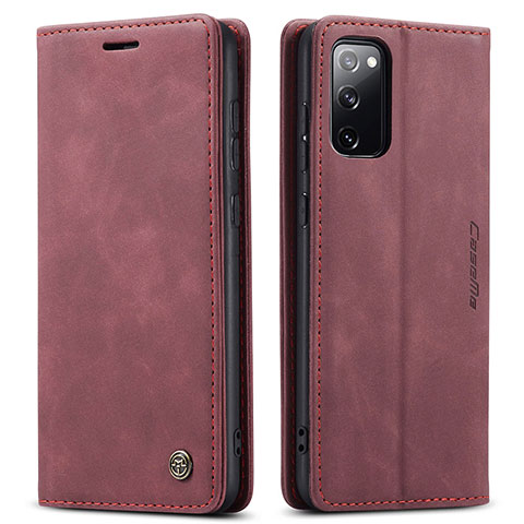 Coque Portefeuille Livre Cuir Etui Clapet C01S pour Samsung Galaxy S20 Lite 5G Vin Rouge