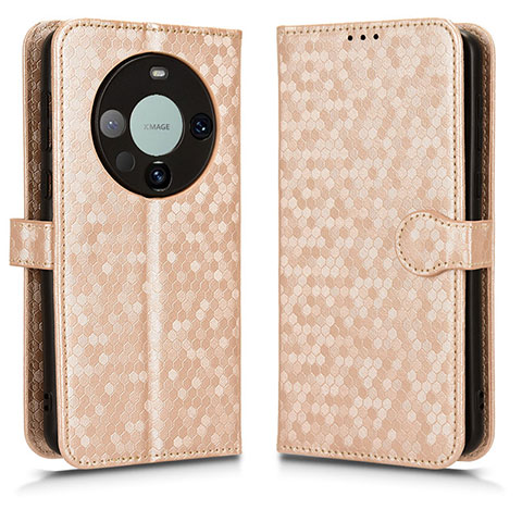 Coque Portefeuille Livre Cuir Etui Clapet C01X pour Huawei Mate 60 Pro Or