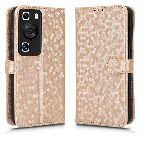 Coque Portefeuille Livre Cuir Etui Clapet C01X pour Huawei P60 Pro Or