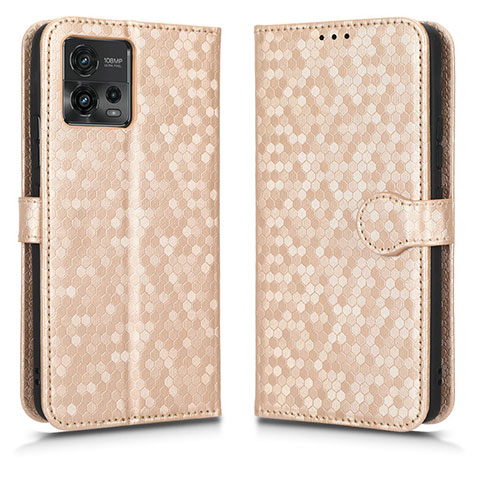 Coque Portefeuille Livre Cuir Etui Clapet C01X pour Motorola Moto G72 Or