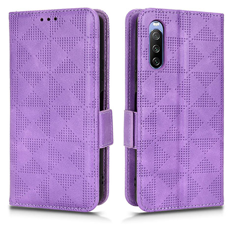 Coque Portefeuille Livre Cuir Etui Clapet C02X pour Sony Xperia 10 III Violet