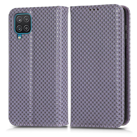 Coque Portefeuille Livre Cuir Etui Clapet C03X pour Samsung Galaxy M12 Violet