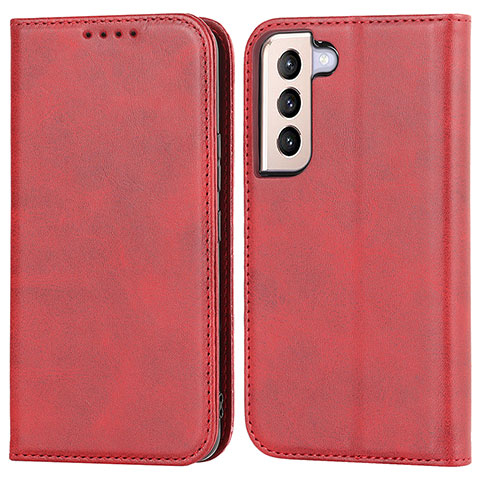 Coque Portefeuille Livre Cuir Etui Clapet D03T pour Samsung Galaxy S21 FE 5G Rouge