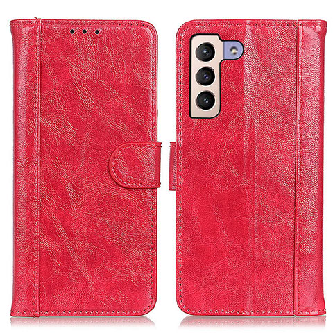 Coque Portefeuille Livre Cuir Etui Clapet D07Y pour Samsung Galaxy S21 FE 5G Rouge